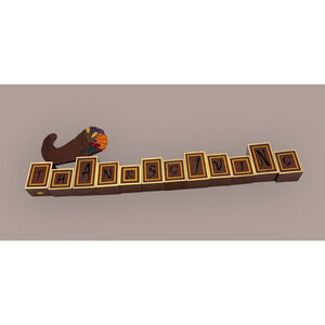 Thanksgiving Wooden Blocks Cornucopia Table Centerpiece Mantel Decor Vtg 90s